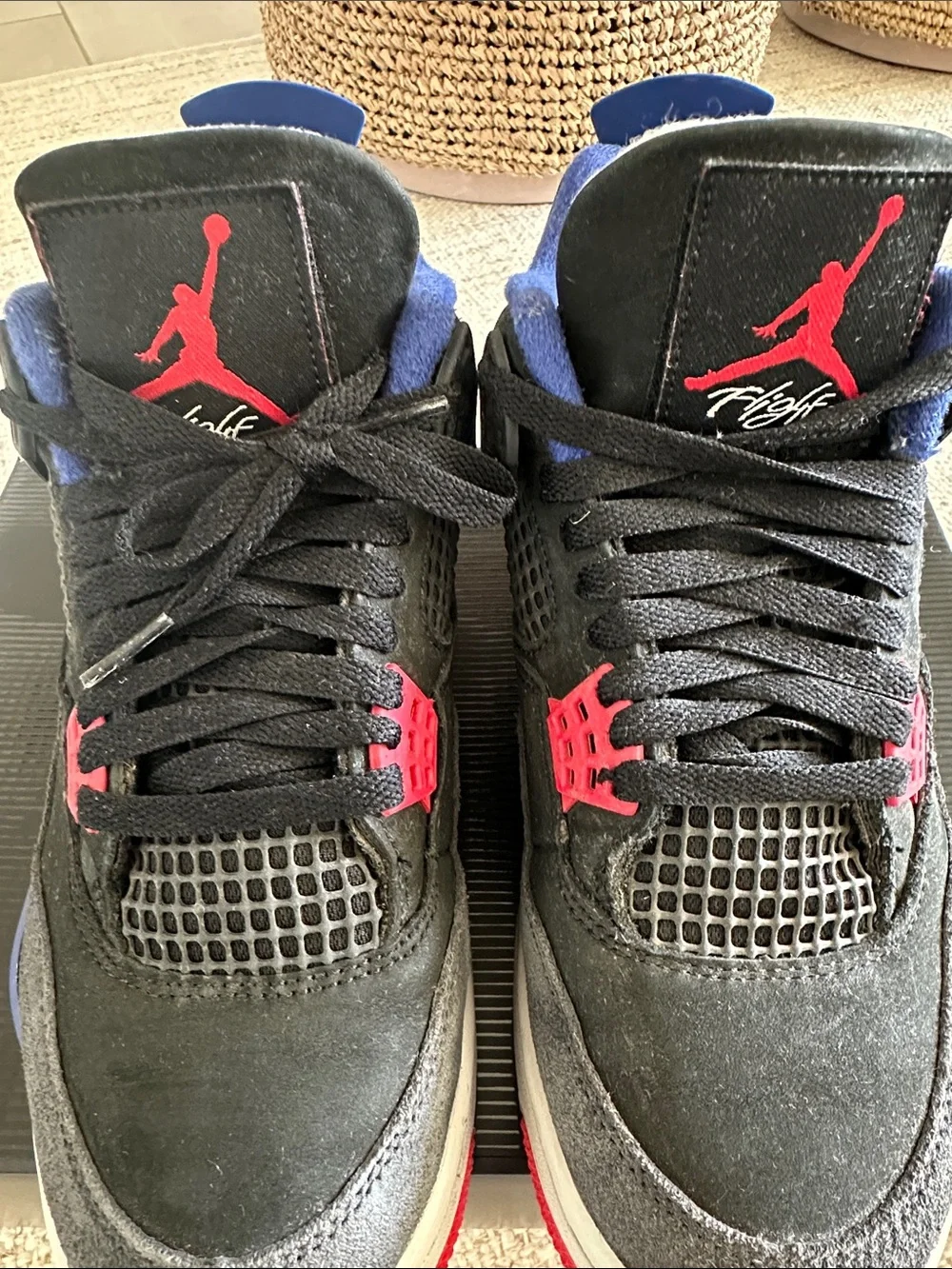 Air Jordan 4 Retro black fire red deep royal blue